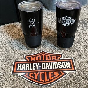 Harley-Davidson Black and Silver Tumblers